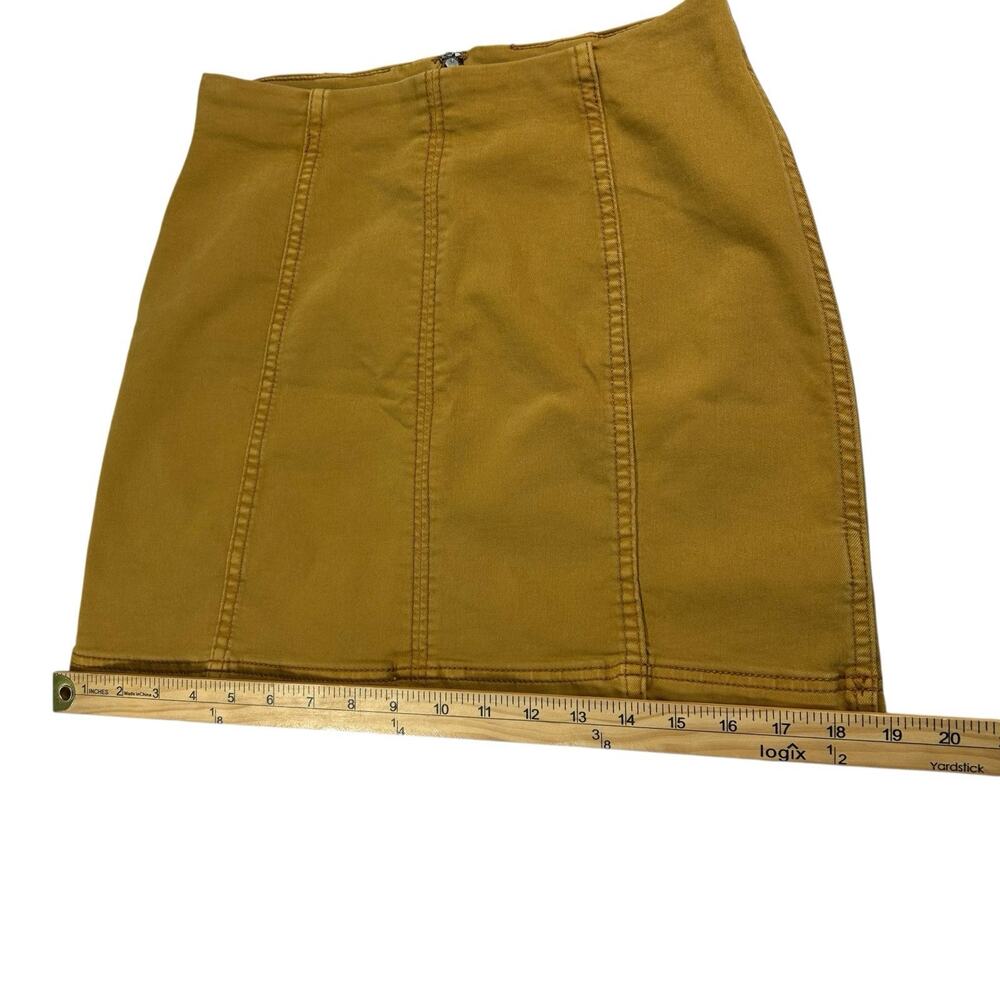 Free People Womens Sz 6 Modern Femme Golden Yellow Denim Skirt Mod Retro Boho - Picture 7 of 9